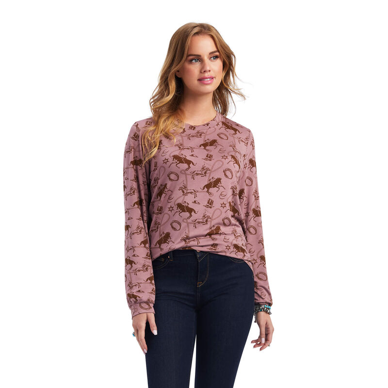 Ariat Hemden Damen - Roping Rosa/Braun ( ZWPBS-5826 )
